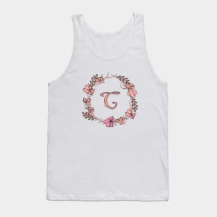 Letter C Rose Pink Initial Monogram - Letter c Tank Top